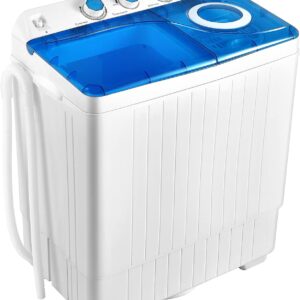 Giantex Portable Washing Machine, 2 in 1 Washer and Spinner Combo, 26lbs Capacity 18 lbs Washing 8 lbs Spinning, w/Timer Control, Built-in Drain Pump