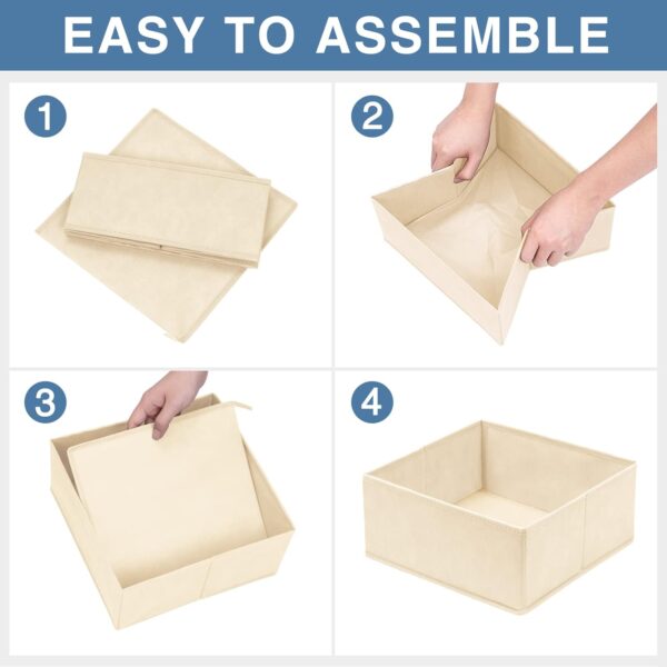 Criusia Drawer Organizer Clothes 12 Pack, Dresser Organizer for Nursery Bedroom Closet Organization and Storage - Baby Clothes Organizer Bins - Drawer Divider for Sock Underwear Bra Ties (Beige) - Image 7