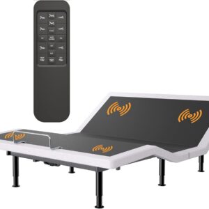 Electric Full Size Adjustable Bed Frame with Massage, Wireless Remote, USB, Head Foot Incline, Underbed Light, Heavy Duty Platform, Zero Gravity, BedFrame Basic with Quiet Motor