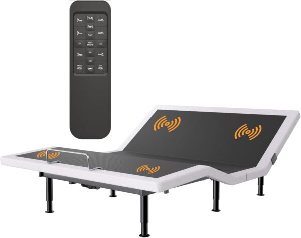 Electric Full Size Adjustable Bed Frame with Massage, Wireless Remote, USB, Head Foot Incline, Underbed Light, Heavy Duty Platform, Zero Gravity, BedFrame Basic with Quiet Motor