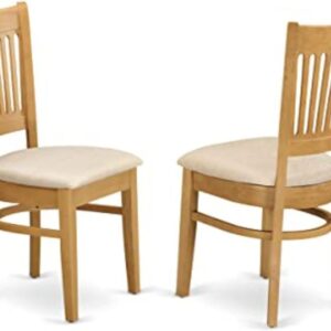 East West Furniture Kitchen Room Chairs, Set of 2, Oak