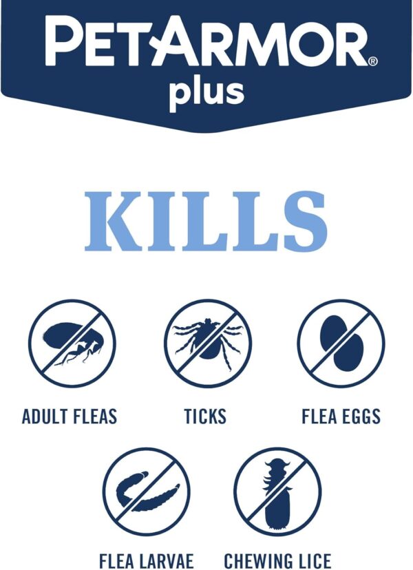 PetArmor Plus Flea and Tick Prevention for Dogs, Dog Flea and Tick Treatment, 3 Doses, Waterproof Topical, Fast Acting, Medium Dogs (23-44 lbs) - Image 4