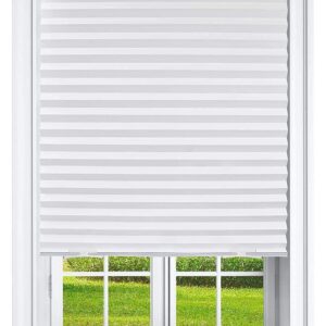 Mirrotek Pleated Window Paper Shades Light Filtering Blinds White 36" x 69" (Pack of 6 Temporary Blinds),MT1050