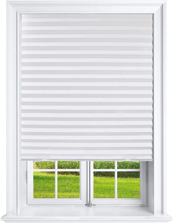 Mirrotek Pleated Window Paper Shades Light Filtering Blinds White 36" x 69" (Pack of 6 Temporary Blinds),MT1050