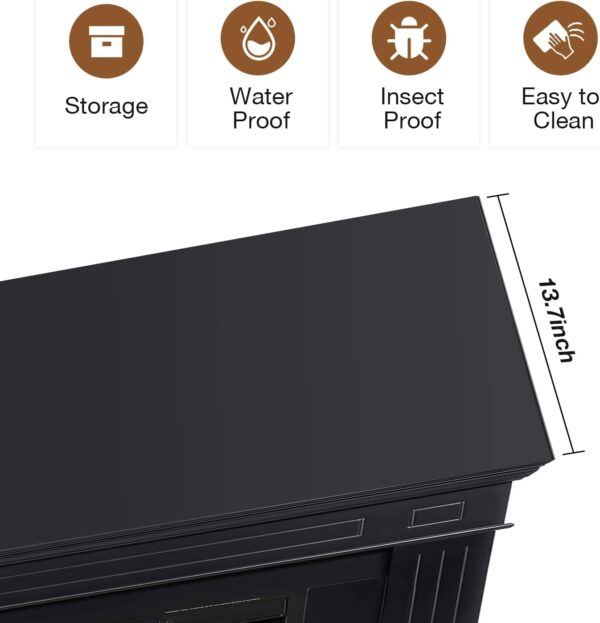 Cowsar 44" Electric Fireplace with Mantel Package Free-Standing Fireplace Heater, Wooden Surround Firebox with Log, Remote Control, 750-1500W, Black - Image 4