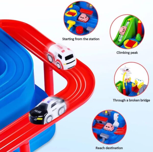 YEZI Car Adventure Toys, City Rescue Preschool Educational Toy Vehicle, Parent-Child Interactive Racing Kids Toy, Puzzle Car Race Tracks Parking Playsets for 3 4 5 6 7 8 Year Old Toddlers Boys Girls - Image 4