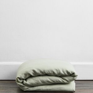 Bed Threads - Linen Duvet Cover - 100% French Flax Linen - 170 GSM - Luxury Duvet Cover - Eco-Friendly - Breathable, Durable & Soft - with Button Closures - Machine Washable - Full/Queen - Sage