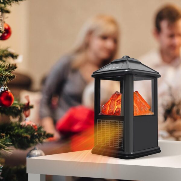 Mini Small Indoor Electric Fireplaces Lanterns Space Heaters Stove 3D Flame Freestanding Portable Electric Fireplace Space Heaters for Indoor Use with Remote Timer Thermostat - Image 7