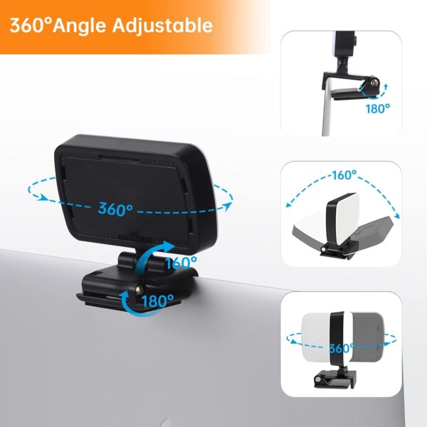 Video Conference Lighting, Webcam Lighting for Remote Working, Zoom Lighting for Laptop/Computer, Zoom Calls, Live Streaming, Self Broadcasting, Video Light for Zoom Meeting with Sturdy Clip - Image 6