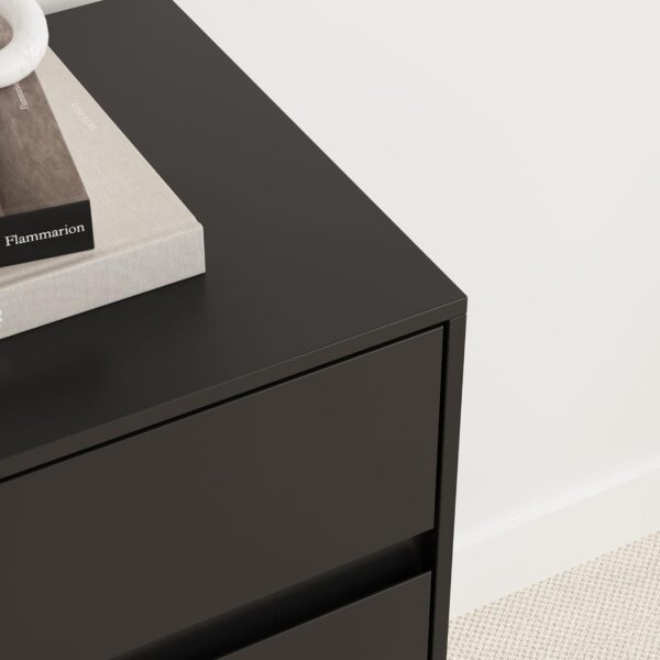Dresser with 12 Handleless Drawers, 63" Large Chest of Drawers with Slide Rails, Modern Wooden Double Dresser for Bedroom Living Room, Black - Image 7