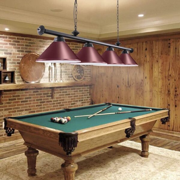 Wellmet Pool Table Light, 4 Light Billiard Light for Over Pool Table Hanging Ceiling Light Fixture with Lamp Shade, 70Inch Pool Table Light Fixture for 7' 8' Pool Table, Game Room, Man Cave - Image 2