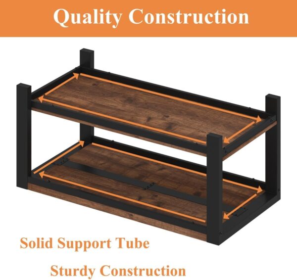 BON AUGURE Coffee Table for Living Room, Industrial Wood and Metal Living Room Tables, Farmhouse Rectangular Center Table (Rustic Oak, 43 Inch) - Image 4