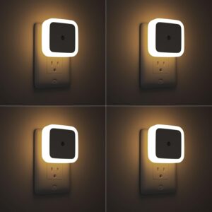 Sujeet Night Light, Night Lights Plug into Wall 4-Pack, Nightlight Plug in Night Light, Dusk to Dawn Night Lamp Led Night Light for Bedroom, Bathroom, Hallway Warm White