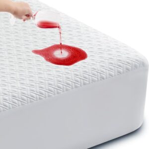 Cozymaker Queen Size 100% Waterproof Mattress Protector, Cooling Mattress Cover Fitted 8-21" Deep Pocket, 3D Air Fabric Soft Breathable Bed Mattress Pad Cover Noiseless Washable