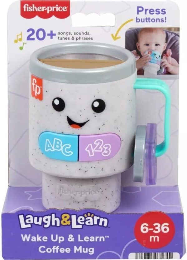 Fisher-Price Baby & Toddler Toy Laugh & Learn Wake Up & Learn Coffee Mug with Lights Music & Learning for Infants Ages 6+ Months - Image 6