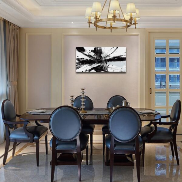 RUIFENGL Black and White Abstract Canvas Prints Wall Art for Living Room Office Wall Decor, Black & White Graffiti Modern Paintings Artwork Pictures for Bedroom Bathroom Home Wall Decoration 20"x40" - Image 5