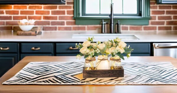 Mkono Mason Jar Lights Centerpiece Table Decorations for Farmhouse Coffee Table Wood Tray 3 Jars Flowers for Kitchen Dining Living Room Summer Fall Decor - Image 7