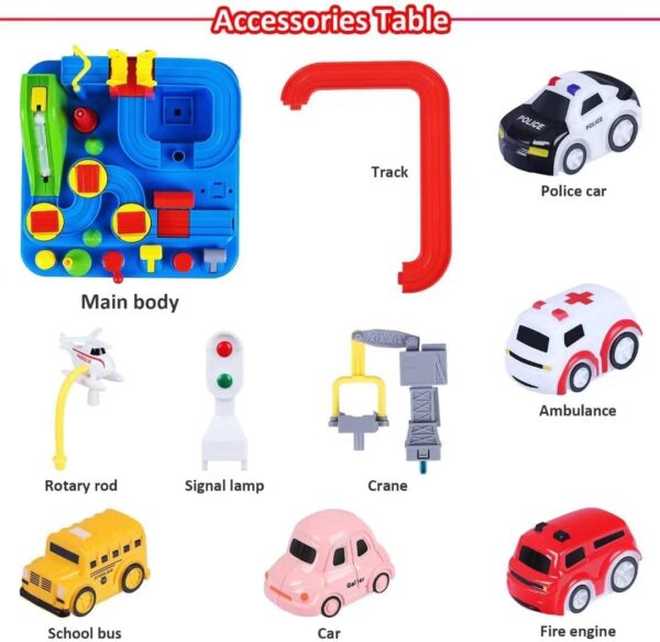 YEZI Car Adventure Toys, City Rescue Preschool Educational Toy Vehicle, Parent-Child Interactive Racing Kids Toy, Puzzle Car Race Tracks Parking Playsets for 3 4 5 6 7 8 Year Old Toddlers Boys Girls - Image 2