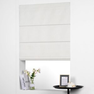 Roman Shades for Windows, Blackout Light Filtering Cordless Roman Blinds, Window Shades, UV Protection, Privacy, Window Blinds, Easy to Install, My-Blackout-White, Custom Size
