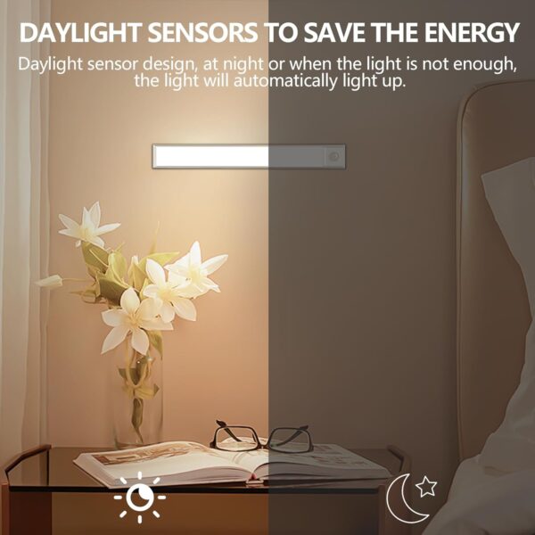 Under Cabinet Lighting, 54 LED 12in Long Rechargeable Under Cabinet Lights, Dimmable Wireless Motion Sensor Lights with 3 Color Temperature for Kitchen/Bedroom/Corridor/Stairs (2 PCS) - Image 5