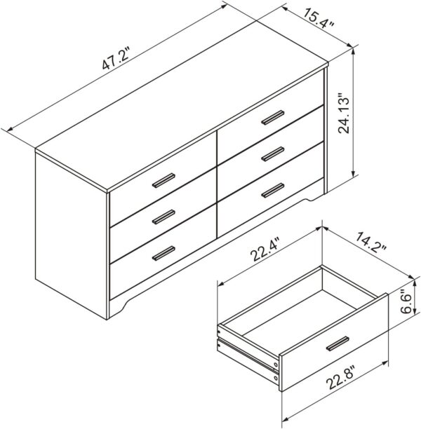 Panana Dresser for Bedroom with 5/6 Drawers, Wooden Chest of Drawers, Storage Organizer Unit Dressers for Bedroom, Living Room, Hallway, Nursery (White, 6 Drawer) - Image 3