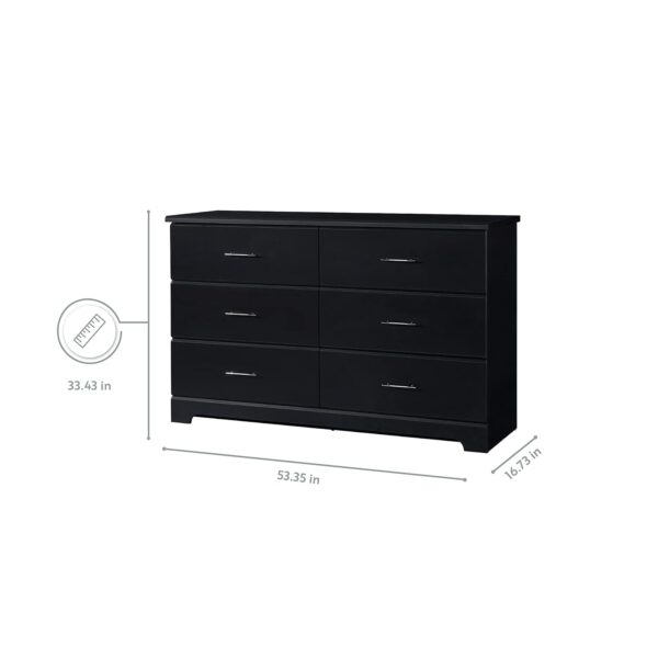 Storkcraft Brookside 6 Drawer Double Dresser (Black) – GREENGUARD Gold Certified, For Nursery, Kids Organizer, Chest of Drawers - Image 3