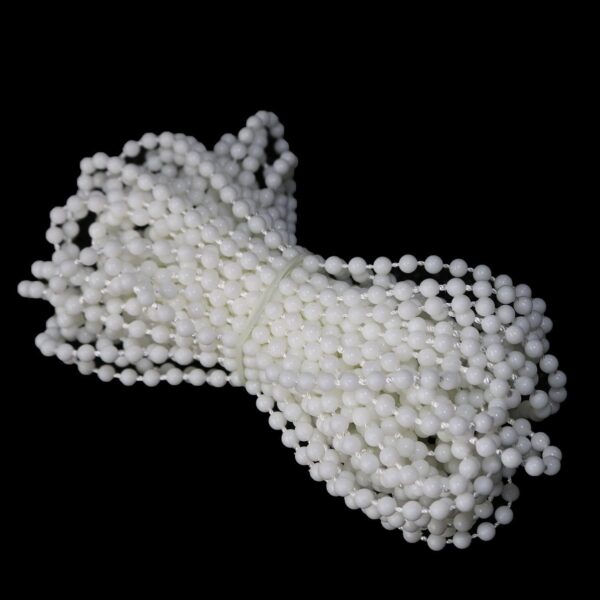 MEETOOT Blinds Pull Bead Chain Repairer Kit 10 Meter 10.94 Yards Plastic Roller Blind Roman Vertical Shade Beaded Chain Pull Cord Window Curtain Beads Rope with 10pcs Connectors, White - Image 3