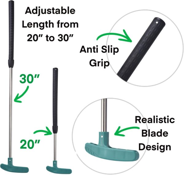 Kids Golf Set - Electronic Mini Golf Set including Kids Extendable Golf Club Toy Putter, 3 Plastic Golf Balls, 72” Interactive Putting Mat with Light-Up & Musical Scoring Holes, for Children Age 5+ - Image 3