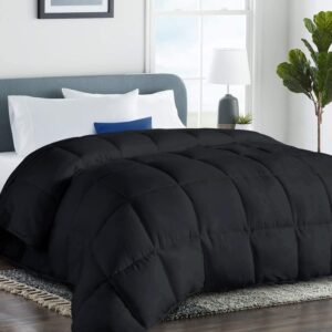 COHOME 2200 Series King Size Down Alternative Comforter Quilted Duvet Insert with Corner Tabs - All Season Reversible Luxury Hotel Bedding Comforter - Winter Warm - Black