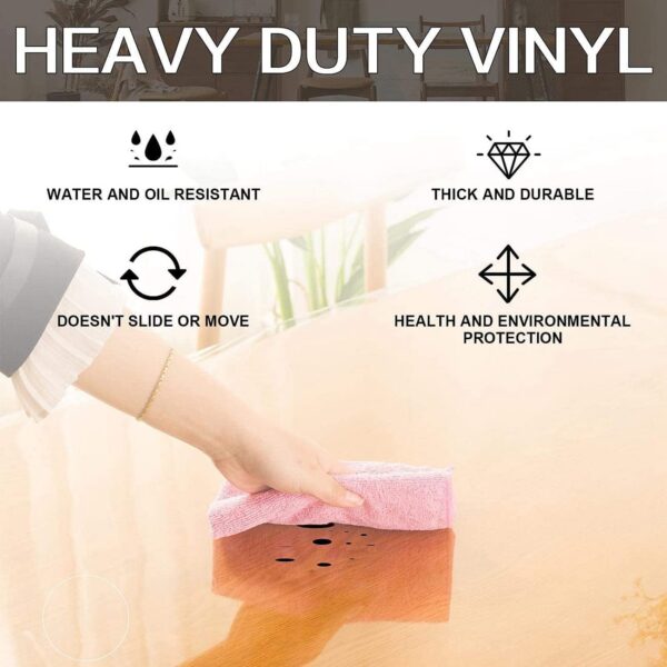 Custom 1.5mm Thick Frosted Table Cover Protector 12 x 60 Inch Waterproof PVC Protective Table Pad Transparent Mat for Coffee Table, Dining Room Table, Office Desk, End Table/Night Stand - Image 7