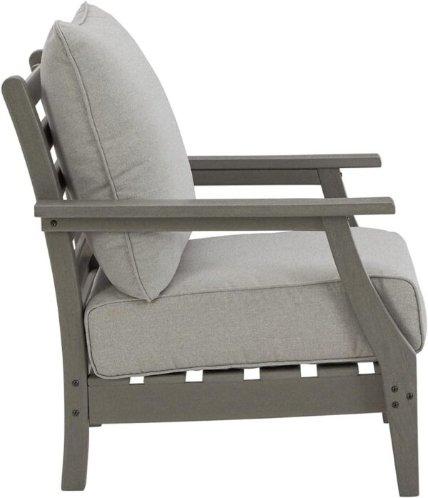 Signature Design Ashley Outdoor Visola Patio HDPE Cushioned Lounge Chair, 2 Count, Gray - Image 7
