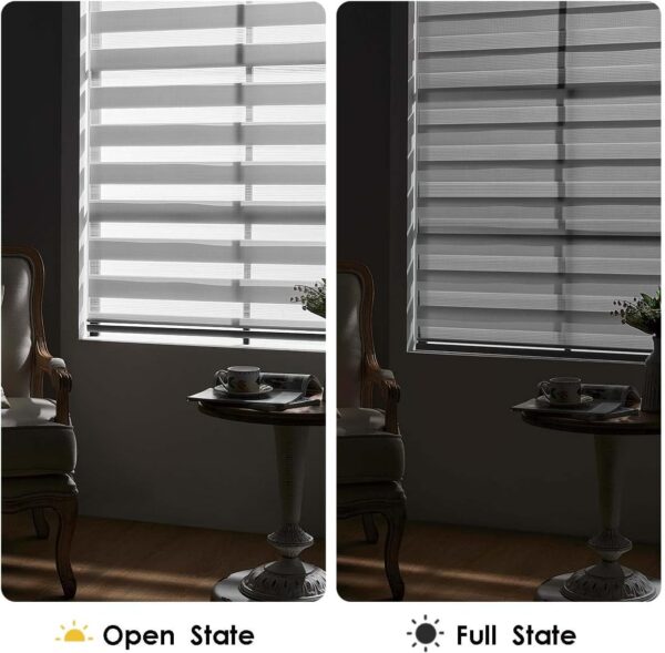 Zebra Blinds Roller Shades for Windows, Pretection Privacy, Light Filtering Control Day and Night, Corded Roll Pull Down Blind for Home and Office (Grey - Width 10", Max Drop Height 72") - Image 3