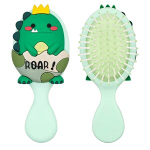 Toddler Hair Brush - Mini Hair Brush for Kids - Travel Hair Brush for Boys and Girls - Baby Detangler Brush for Thin Hair - Massage Hair Brush with Air Cushion - Green