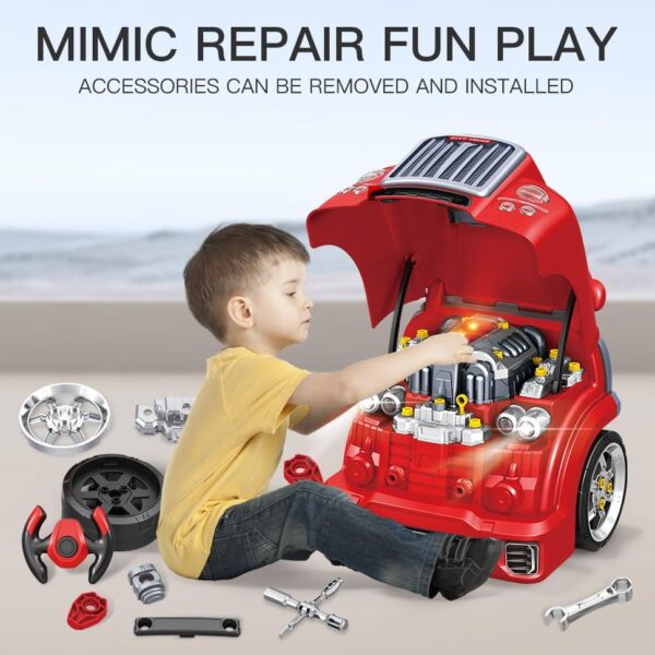Interactive Truck Engine Toy with Removable Parts - Lights, Sounds, and Fun for Young Mechanics -Unleash their Creativity and Motor Skills with this Truck Engine Toy- Ideal Gift for 3-5-Year-Old Boys - Image 2