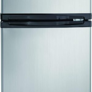 Danby Designer DCR031B1BSLDD 3.1 Cu.Ft. Compact Refrigerator with Freezer, E-Star Rated Mini Fridge for Bedroom, Living Room, Kitchen, or Office, Stainless Steel