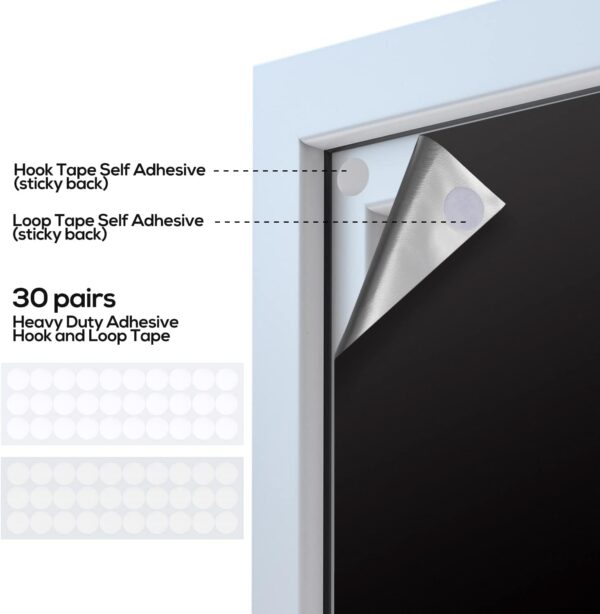Portable Blackout Shades (118" x 57") 100% Blackout Material Temporary Blackout Blinds / Curtains for Baby Nursery, Bedroom, Window, Dorm Room, Office or Travel Use - Image 4
