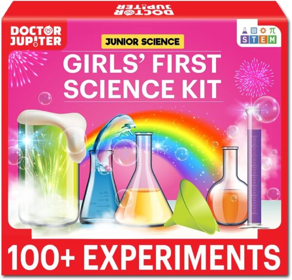 Doctor Jupiter Girls First Science Experiment Kit for Kids Ages 4-5-6-7-8| Birthday Gift Ideas for 4-8 Year Old Girls| STEM Learning & Educational Toys