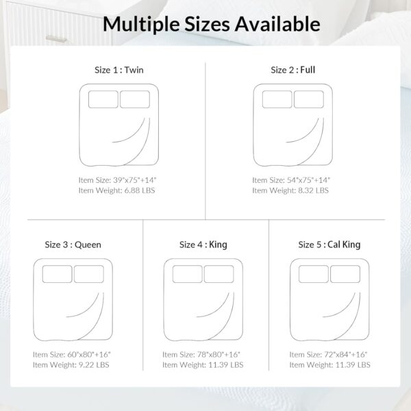 Tina's Home Waterproof Mattress Protector Full Size - Cooling Mattress Cover 3D Air Fabric Noiseless Bed Cover - Pad Protectors Fitted with Deep Pocket 8"- 21" Machine Washable,Light Grey - Image 9