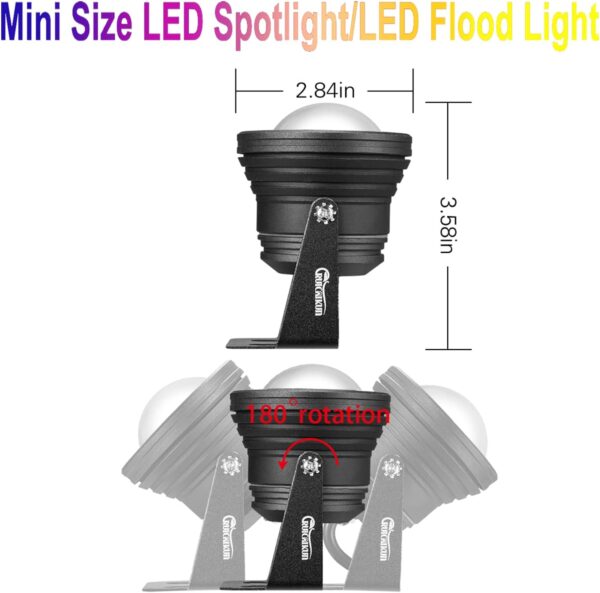 Landscape Lighting,10W Spotlight Outdoor Lights with US Plug and Remote Control,12V Dimmable Garden Lights,Waterproof Outdoor Yard Lights for Decoration (Light Color is Mixed, NOT Pure RGB) - Image 6