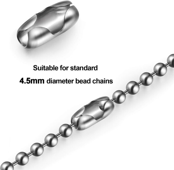 Pangda 20 Pack Replacement Vertical Roman Roller Blind Ball Chain Cord Connector Clips (Stainless Steel) - Image 2