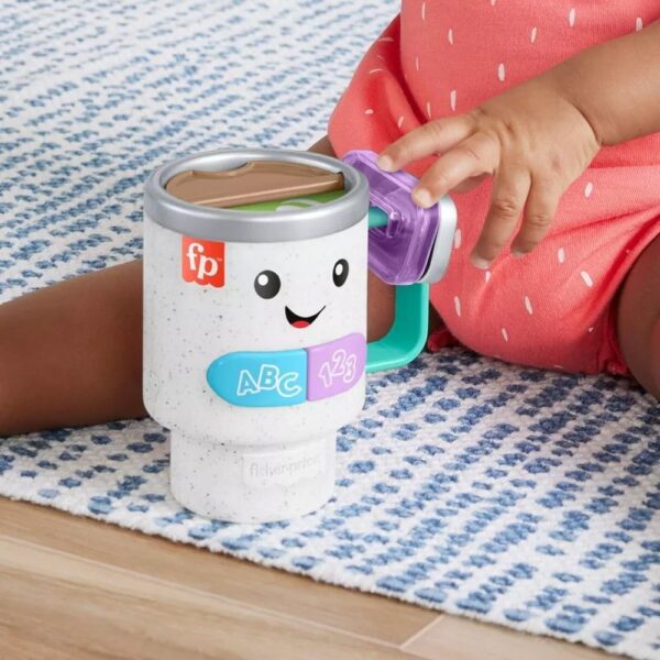 Fisher-Price Baby & Toddler Toy Laugh & Learn Wake Up & Learn Coffee Mug with Lights Music & Learning for Infants Ages 6+ Months - Image 5