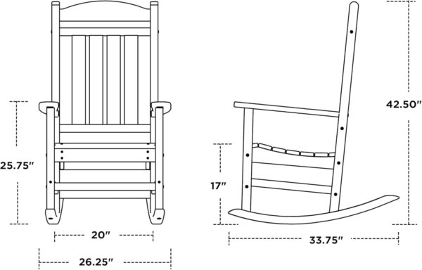 Polywood R100BL Presidential Rocking Chair, Black - Image 3