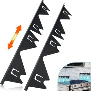 Stove Gap Covers Stainless Steel, 2 Pack Stove Gap Filler Easy Retractable Length 13.8" to 27.5", Width 0.79" ALMCALS Stove Gap Guards Range Trim Kit, Heat Resistant Guard Between Stove Top & Counter