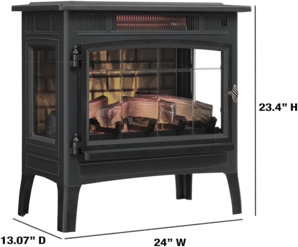 duraflame Freestanding Electric Fireplace Stove Heater with 3D Flame Effect for 1,000 Sq. Ft. Cinnamon - Image 4