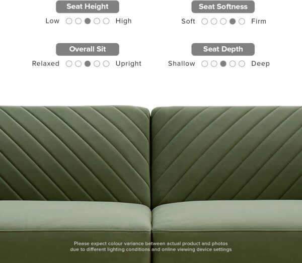 mopio Futon Sofa Bed, Couch, Small Sofa, Sleeper Sofa, Loveseat, Mid Century Modern Futon Couch, Sofa Cama, Couches for Living Room (Olive Green Premium Velvet) - Image 7