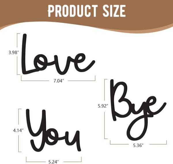 Dripykiaa Love You Bye Wood Sign Home Decor Boho Decor Wall Decor Express Love and Warm for Your Family Lovers Wall Art Gift Hallway Entryway Door Valentine Decorations for Home - Image 3