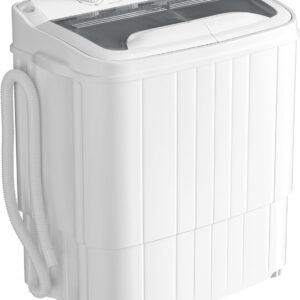 INTERGREAT Portable Washing Machine with Longer Hose, Twin Tub Washer Mini Compact Laundry Machine with Drain Pump, 16lbs Portable Washer Dryer Combo for Dorms, Apartments, Grey