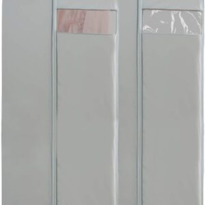 Dress Bags for Gowns Long, 65'' Long Dress Clear Garment Bag(Set of 2, 23.3'' X 65'')