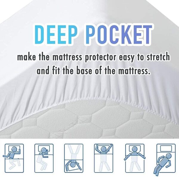 MATBEBY Bedding Quilted Fitted Full Mattress Pad Cooling Breathable Fluffy Soft Mattress Pad Stretches up to 21 Inch Deep, Full Size, White, Mattress Topper Mattress Protector - Image 4