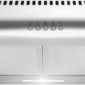 COSMO COS-5MU30 30 in. Under Cabinet Range Hood Ductless Convertible Duct, Slim Kitchen Stove Vent with, 3 Speed Exhaust Fan, Reusable Filter and LED Lights in Stainless Steel, 30 inch